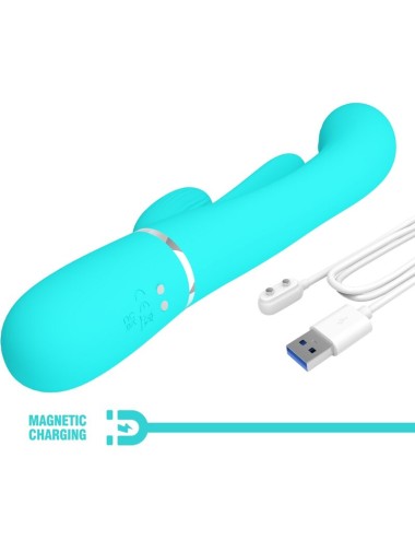 PRETTY LOVE - SHANIA TRIPLE RABBIT VIBRATORE MULTIFUNZIONE 3 IN 1 BLU