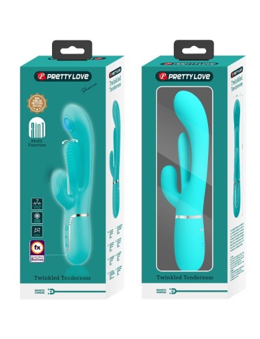 PRETTY LOVE - SHANIA TRIPLE RABBIT VIBRATORE MULTIFUNZIONE 3 IN 1 BLU