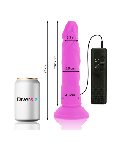 DIVERSIA - DILDO VIBRANTE FLESSIBILE VIOLA 23 CM -O- 4.3 CM