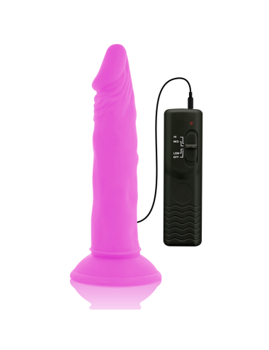 DIVERSIA - DILDO VIBRANTE FLESSIBILE VIOLA 23 CM -O- 4.3 CM