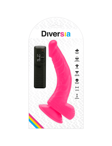 DIVERSIA - DILDO VIBRANTE FLESSIBILE ROSA 21.5 CM -O- 4.5 CM