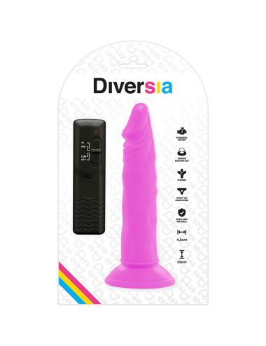 DIVERSIA - DILDO VIBRANTE FLESSIBILE VIOLA 23 CM -O- 4.3 CM