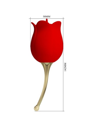 PRETTY LOVE - ROSE LOVER STIMOLATORE CLITORIDEO ROSE 12 VIBRAZIONI ROSSO