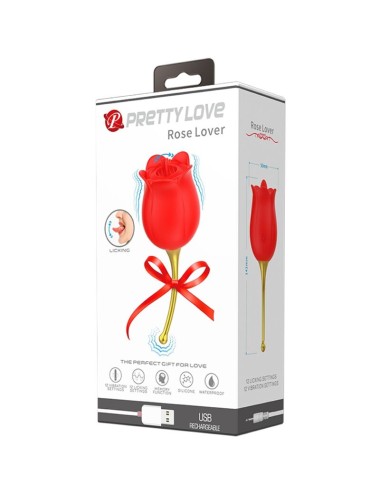 PRETTY LOVE - ROSE LOVER STIMOLATORE CLITORIDEO ROSE 12 VIBRAZIONI ROSSO