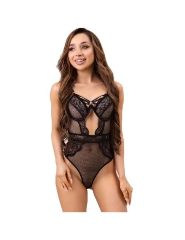 LIVCO CORSETTI FASHION - PAULA LC 20209 BODY CON DECORI IN PIZZO NERO L/XL