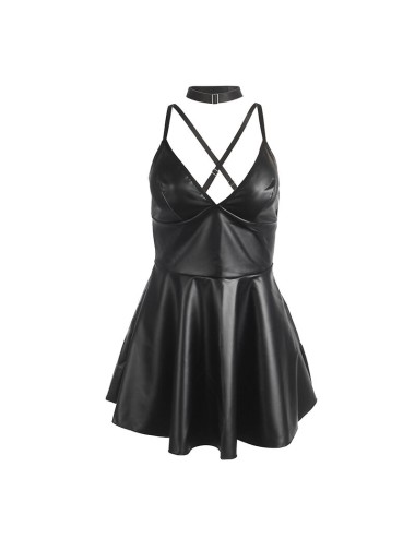 SUBBLIME - 955373 ABITO CON SPALLINE IN PELLE NERA S/M