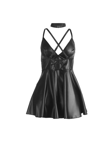 SUBBLIME - 955373 ABITO CON SPALLINE IN PELLE NERA S/M