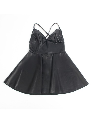 SUBBLIME - 955373 ABITO CON SPALLINE IN PELLE NERA S/M