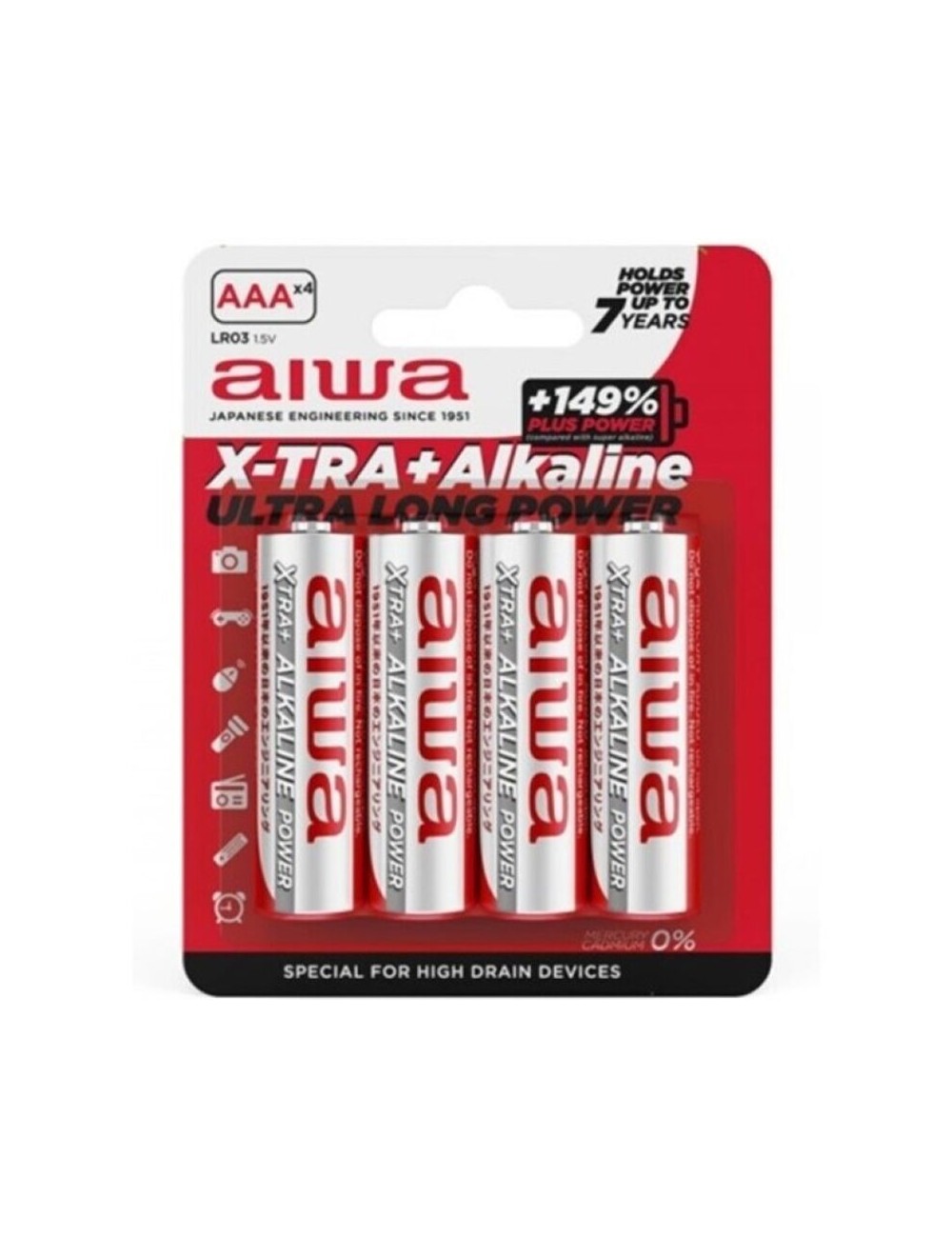 AIWA - BATTERIA ALCALINA X-TRA AAA LR03 BLISTER*4 AIWA - BATTERIA ALCALINA X-TRA AAA LR03 BLISTER*4