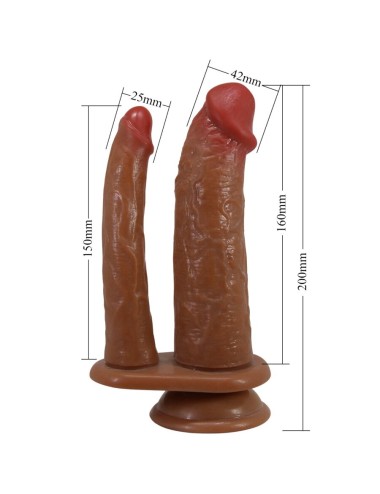 PRETTY LOVE - HULBERT DOPPIO DILDO REALISTICO CON VIBRAZIONE MULATO
