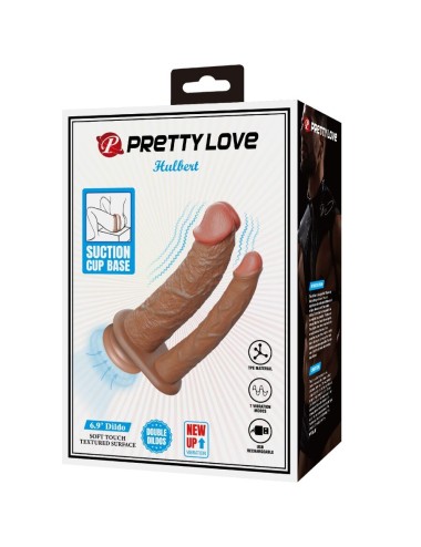 PRETTY LOVE - HULBERT DOPPIO DILDO REALISTICO CON VIBRAZIONE MULATO