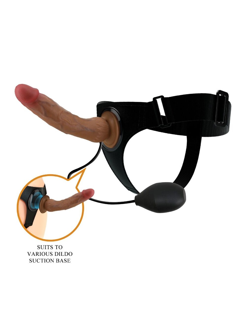 PRETTY LOVE - KYTON UNIVERSAL HARNESS SLIP CON DILDO SQUIRTING 19 CM MULATO