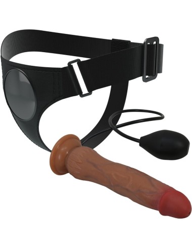 PRETTY LOVE - KYTON UNIVERSAL HARNESS SLIP CON DILDO SQUIRTING 19 CM MULATO