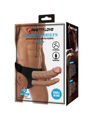 PRETTY LOVE - SLIP KEAVEN HARNESS UNIVERSALE E COMODO DOPPIO DILDO