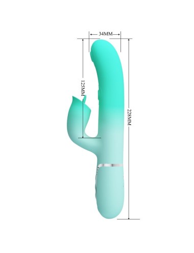 PRETTY LOVE - VIBRATORE MULTIFUNZIONE CONIGLIO GIGI VERDE ACQUA