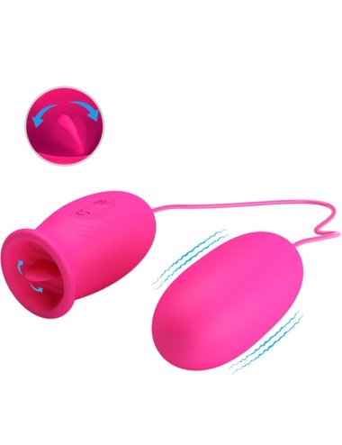 PRETTY LOVE - Ovulo vibrante a forma di margherita + lingua stimolante per il clitoride ROSA