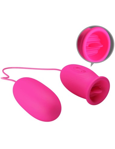 PRETTY LOVE - Ovulo vibrante a forma di margherita + lingua stimolante per il clitoride ROSA