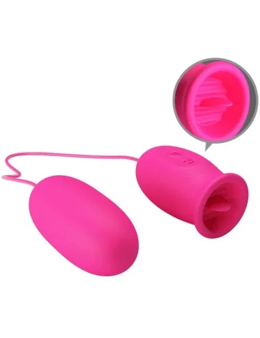 PRETTY LOVE - Ovulo vibrante a forma di margherita + lingua stimolante per il clitoride ROSA
