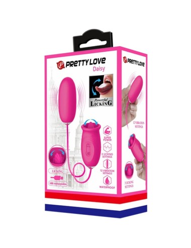 PRETTY LOVE - Ovulo vibrante a forma di margherita + lingua stimolante per il clitoride ROSA