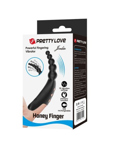 PRETTY LOVE - VIBRATORE DA DITA JORDIN 10 VIBRAZIONI NERO