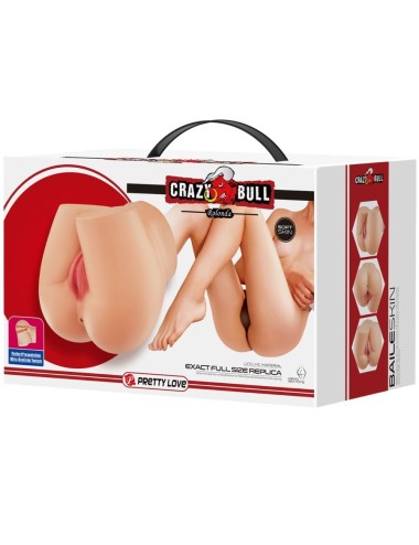 CRAZY BULL - VIBRATORE POSTERIORE ROLONDA CON VAGINA E ANO NATURALI REALISTICI