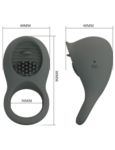 PRETTY LOVE - NIMBUS ANELLO VIBRATORE CON LINGUA GRIGIA