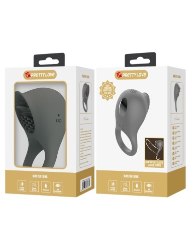 PRETTY LOVE - NIMBUS ANELLO VIBRATORE CON LINGUA GRIGIA