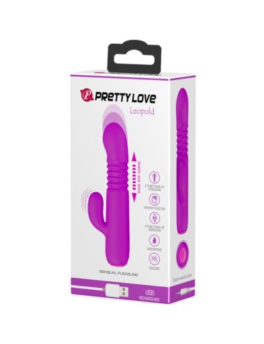 PRETTY LOVE - VIBRATORE LEOPOLD 4 VIBRAZIONI 4 MODALITÀ DI SPINTA VIOLA