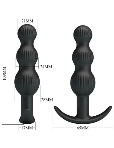 PRETTY LOVE - SIDNEY VIBRATORE ANALE 10 VIBRAZIONI NERO