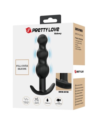 PRETTY LOVE - SIDNEY VIBRATORE ANALE 10 VIBRAZIONI NERO