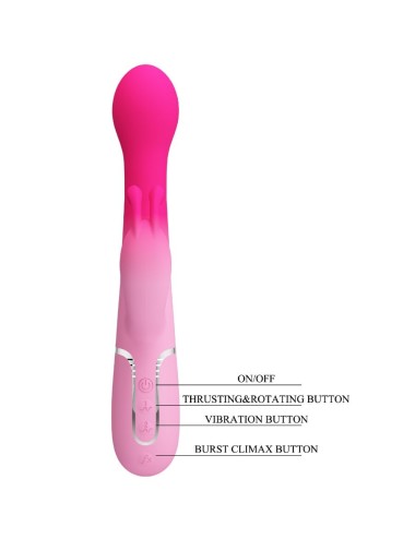 PRETTY LOVE - DEJON 3 IN 1 MULTIFUNZIONE VIBRATORE CONIGLIO ROSA