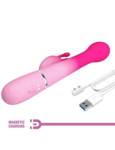 PRETTY LOVE - DEJON 3 IN 1 MULTIFUNZIONE VIBRATORE CONIGLIO ROSA