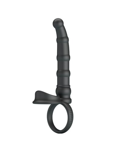 PRETTY LOVE - TATUM ANELLO PER PENE VIBRANTE CON TAPPO 10 VIBRAZIONI NERO