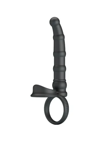 PRETTY LOVE - TATUM ANELLO PER PENE VIBRANTE CON TAPPO 10 VIBRAZIONI NERO