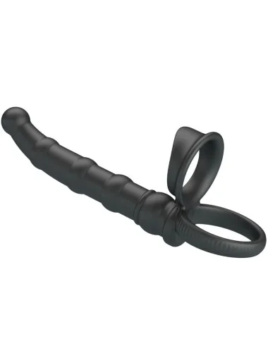 PRETTY LOVE - TATUM ANELLO PER PENE VIBRANTE CON TAPPO 10 VIBRAZIONI NERO