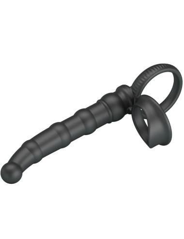 PRETTY LOVE - TATUM ANELLO PER PENE VIBRANTE CON TAPPO 10 VIBRAZIONI NERO