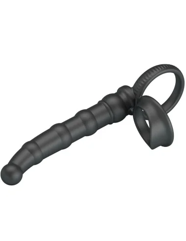 PRETTY LOVE - TATUM ANELLO PER PENE VIBRANTE CON TAPPO 10 VIBRAZIONI NERO