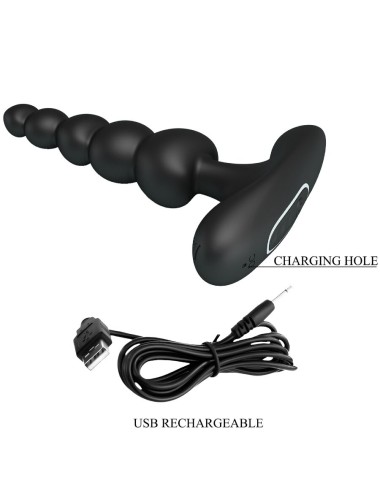 PRETTY LOVE - SIDNEY VIBRATORE ANALE 10 VIBRAZIONI NERO