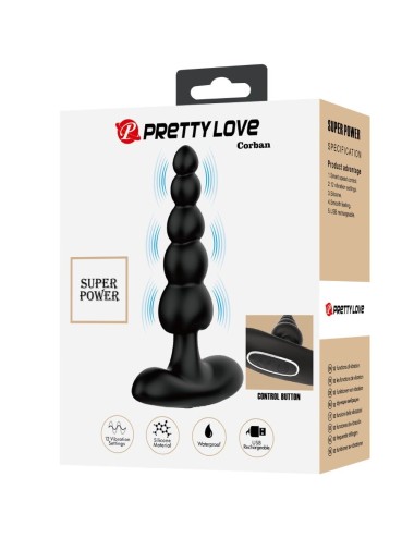 PRETTY LOVE - SIDNEY VIBRATORE ANALE 10 VIBRAZIONI NERO