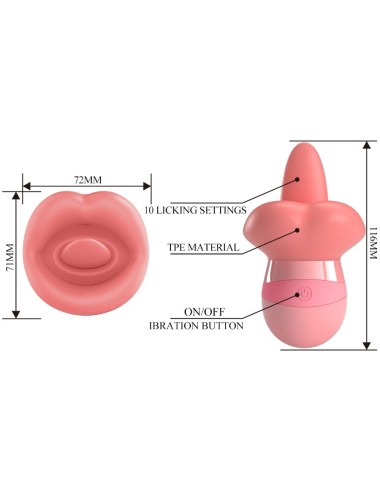 PRETTY LOVE - STIMOLATORE PER CLITORIDE LINGUA KYLEE 10 VIBRAZIONI ROSA NUDO