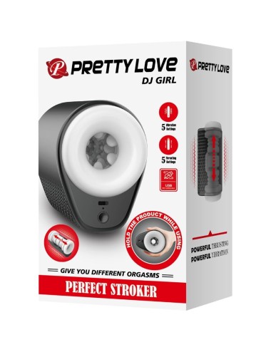 PRETTY LOVE - DJ GIRL MASTURBATORE MASCHILE CON VIBRAZIONE 5 IMPOSTAZIONI NEGRO