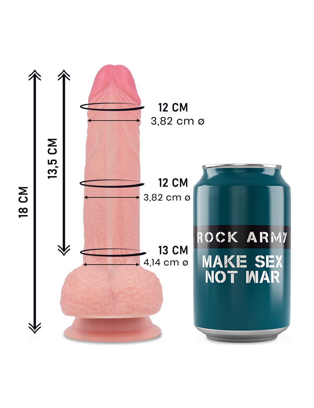 ROCKARMY - LIQUID SILICONE PREMIUM MUSTANG REALISTICO 18 CM -O- 4.14 CM