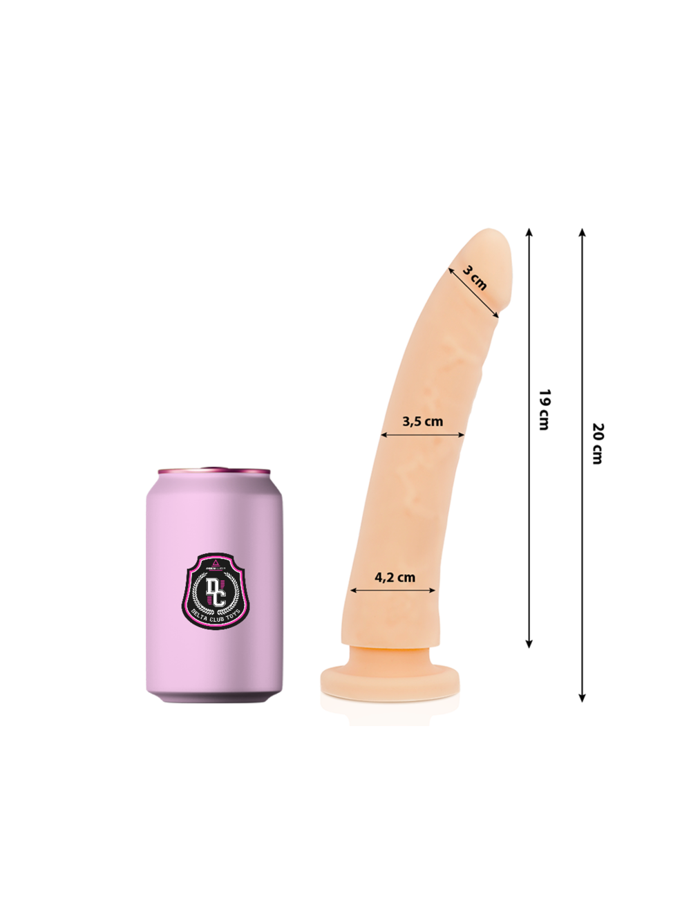 DELTA CLUB - TOYS DILDO NATURALE IN SILICONE MEDICO 20 CM -O- 4 CM DELTA CLUB - TOYS DILDO NATURALE IN SILICONE MEDICO 20 CM -O- 4 CM