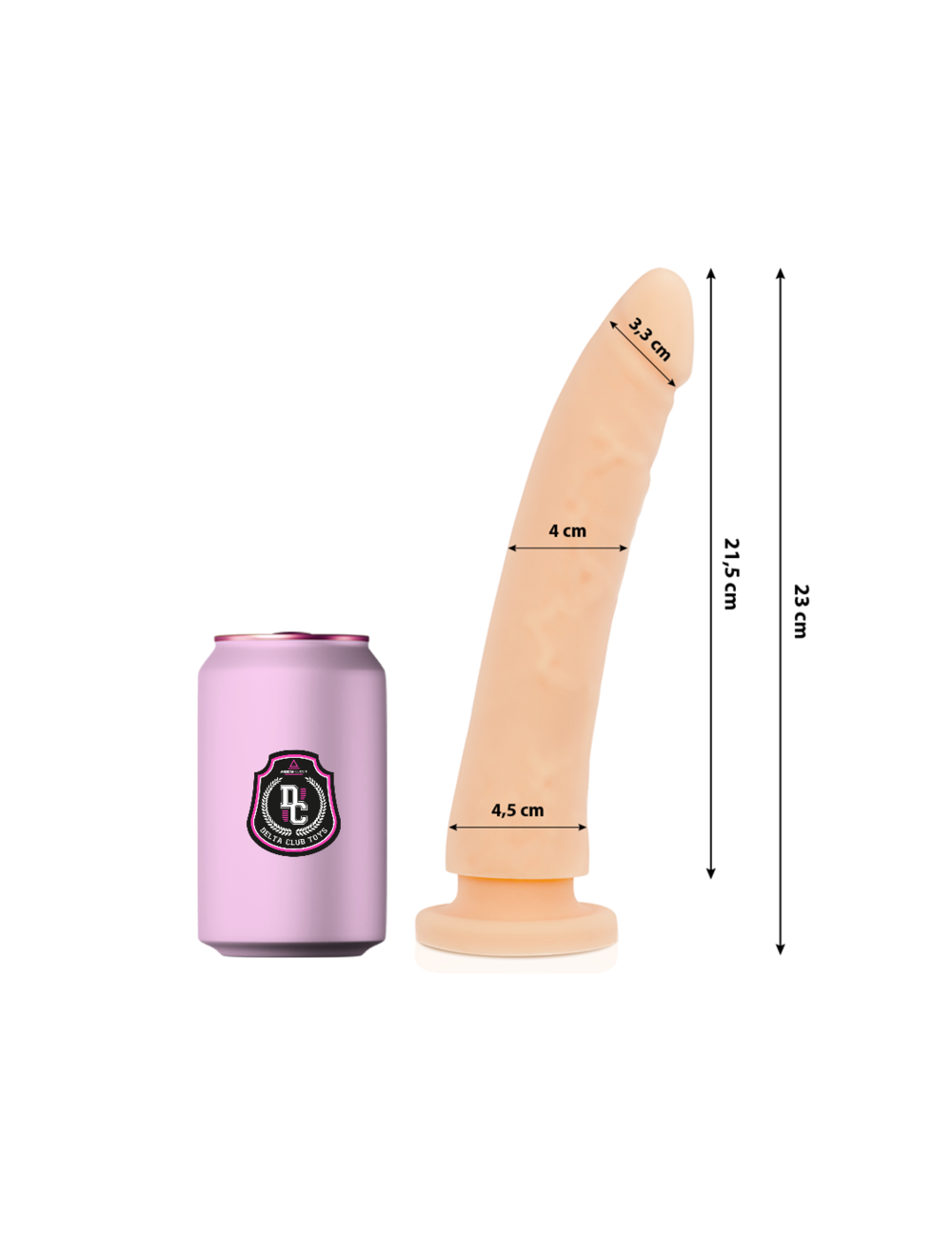 DELTA CLUB - TOYS DILDO NATURALE IN SILICONE MEDICO 23 CM -O- 4.5 CM DELTA CLUB - TOYS DILDO NATURALE IN SILICONE MEDICO 23 CM -O- 4.5 CM