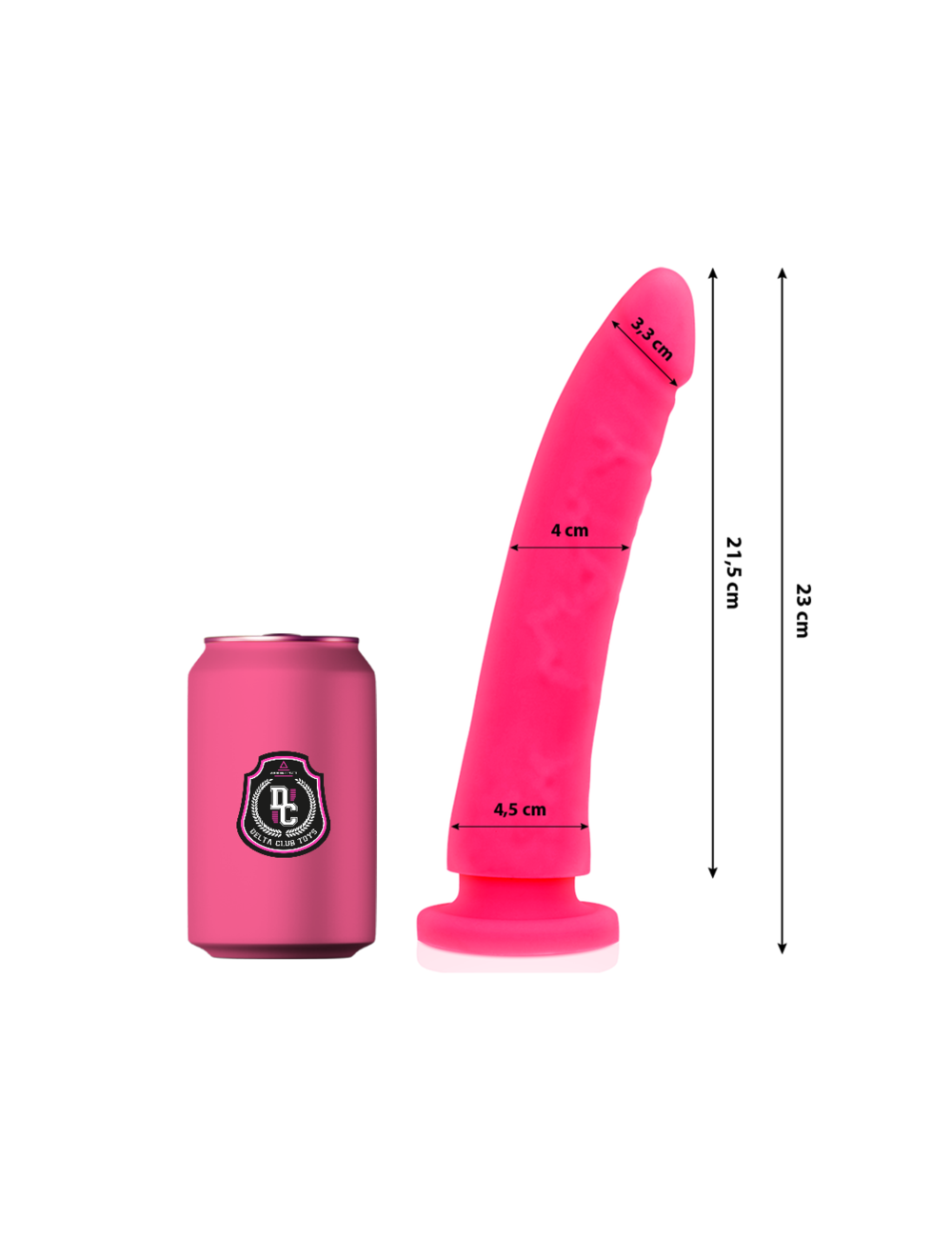 DELTA CLUB - TOYS DILDO MEDICO ROSA IN SILICONE 23 CM -O- 4.5 CM