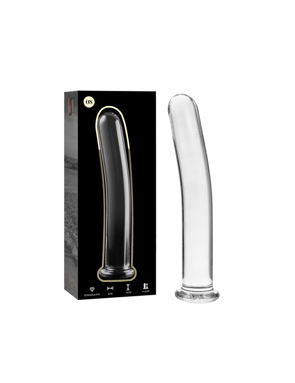 NEBULA SERIES BY IBIZA - MODELLO 8 DILDO IN VETRO BOROSILICATO TRASPARENTE 14.5 CM -O- 2 CM NEBULA SERIES BY IBIZA - MODELLO 8 DILDO IN VETRO BOROSILICATO TRASPARENTE 14.5 CM -O- 2 CM