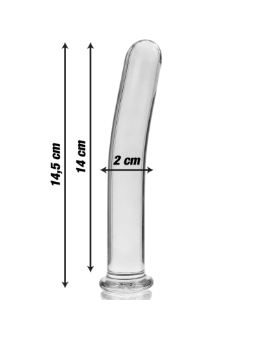 NEBULA SERIES BY IBIZA - MODELLO 8 DILDO IN VETRO BOROSILICATO TRASPARENTE 14.5 CM -O- 2 CM
