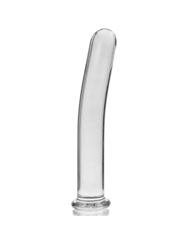 NEBULA SERIES BY IBIZA - MODELLO 8 DILDO IN VETRO BOROSILICATO TRASPARENTE 14.5 CM -O- 2 CM