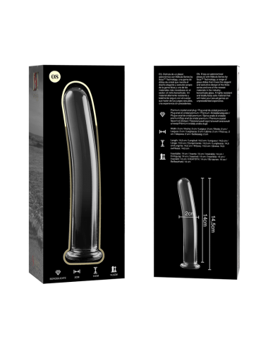 NEBULA SERIES BY IBIZA - MODELLO 8 DILDO IN VETRO BOROSILICATO TRASPARENTE 14.5 CM -O- 2 CM