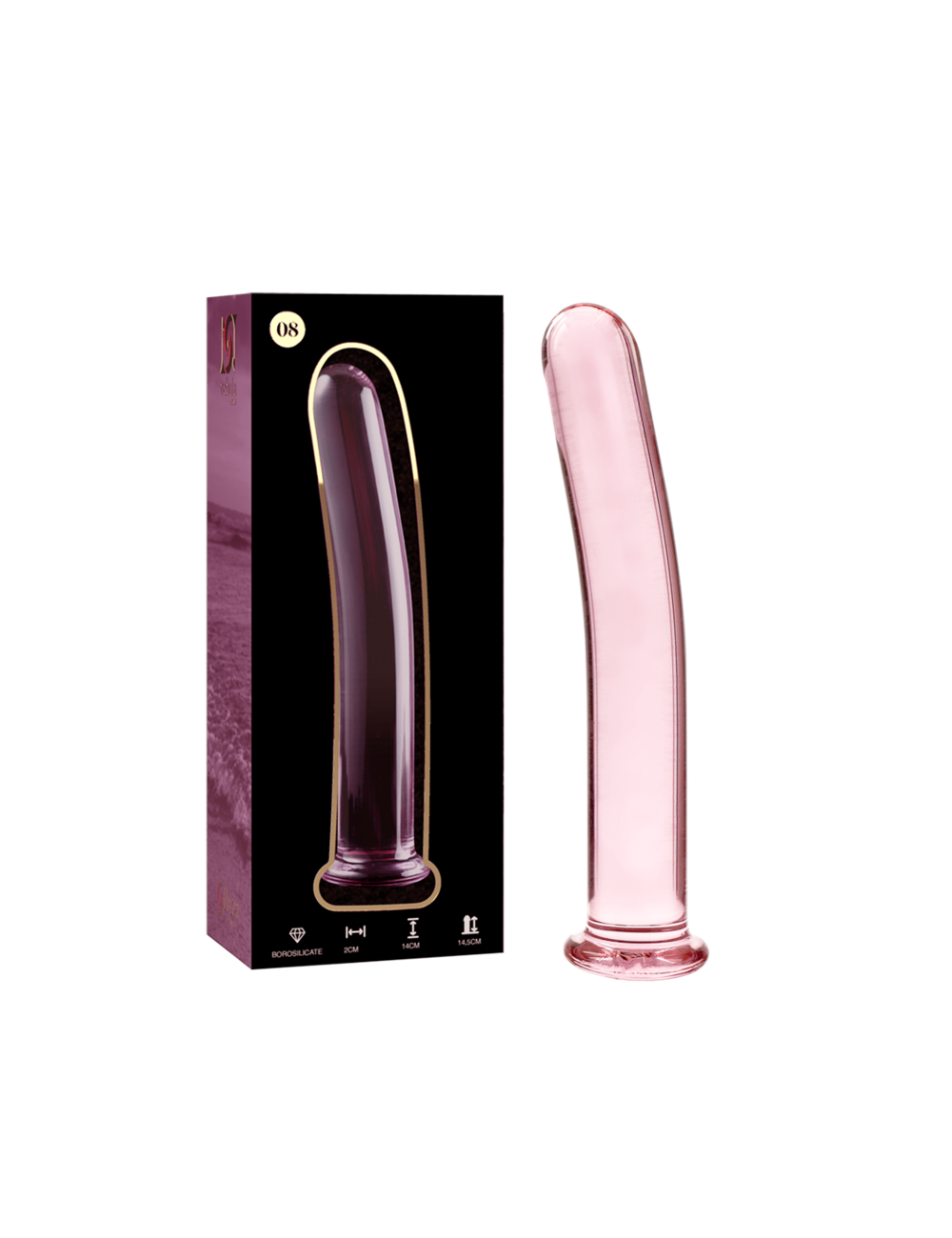 NEBULA SERIES BY IBIZA - MODELLO 8 DILDO IN VETRO BOROSILICATO ROSA 14.5 CM -O- 2 CM